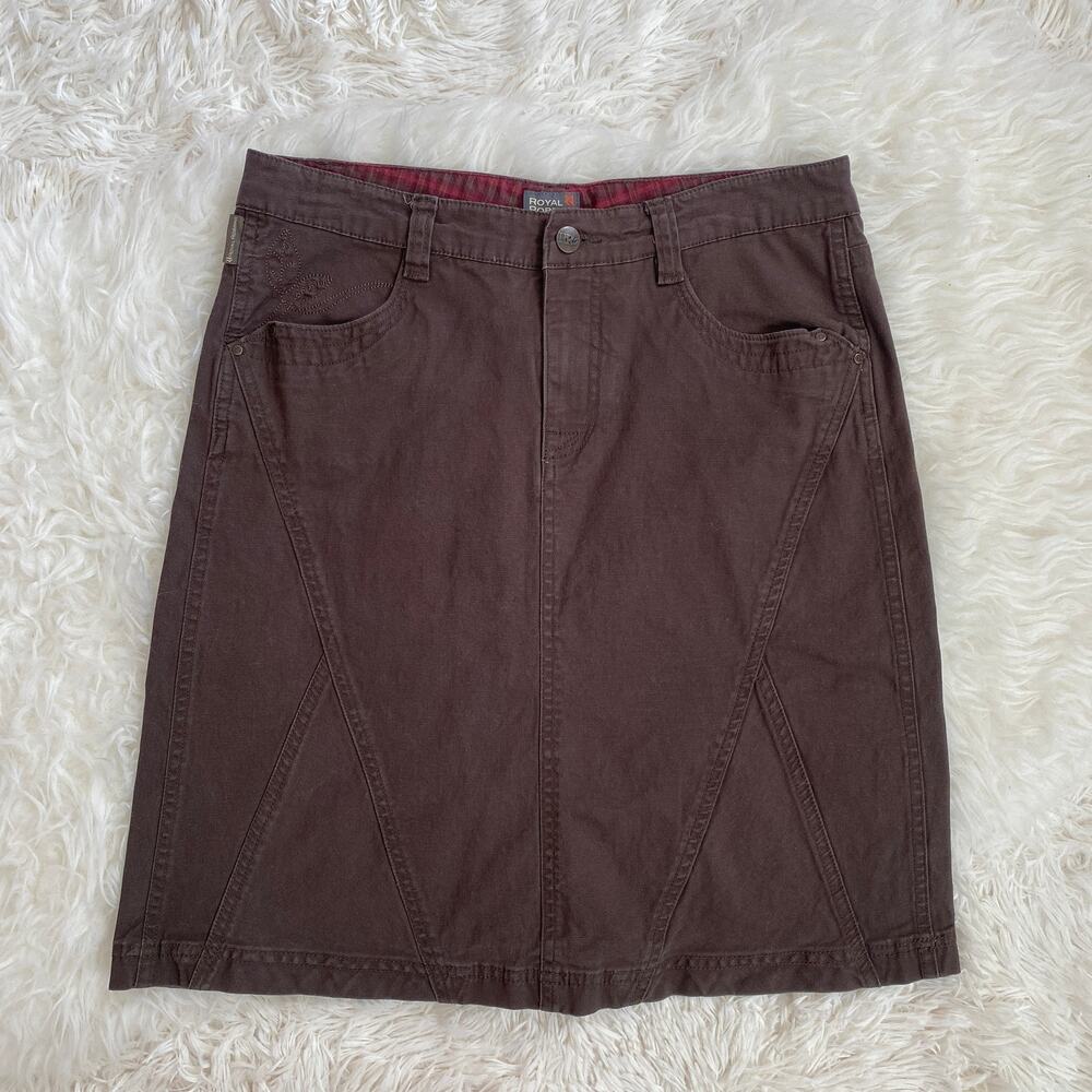 Royal Robbins Signature Stretch Canvas Skirt in Brown, size 6